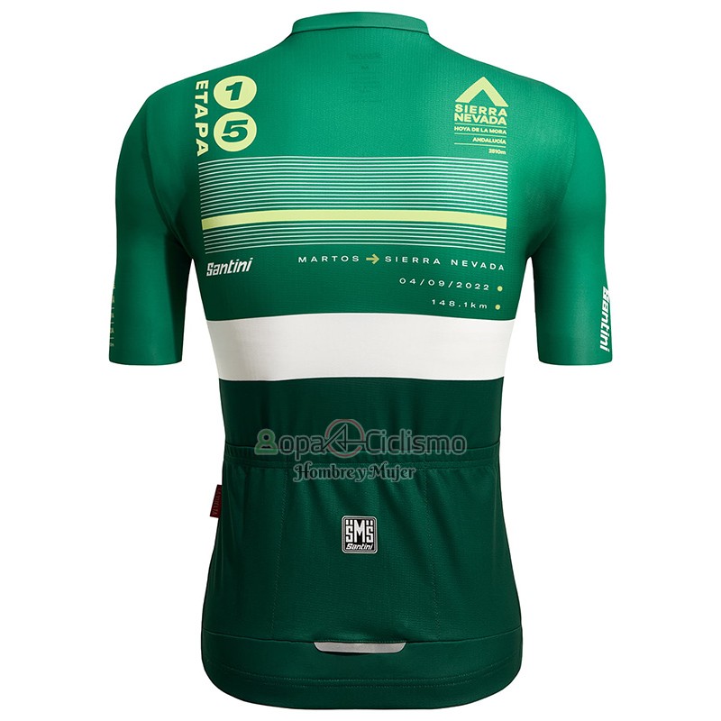 Vuelta Espana Ropa Ciclismo Culotte Corto 2022 Hombre Mangas Cortas Negro Verde